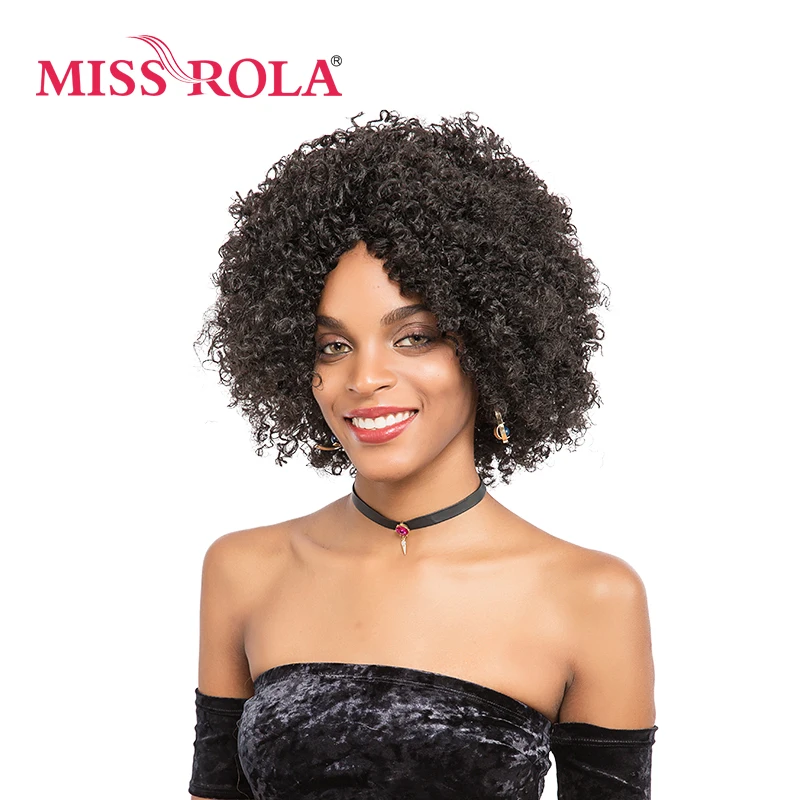 

Miss Rola Curly Hair Synthetic Wigs 2# Kanekalon Fiber Women Wigs 13 Inch Heat Resistant Short Wigs
