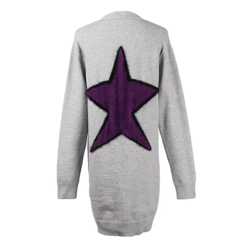 #Special Offers GRUIICEEN single breasted womens sweaters 2018 winter stars pattern long cardigan coat V-neck GY2018480