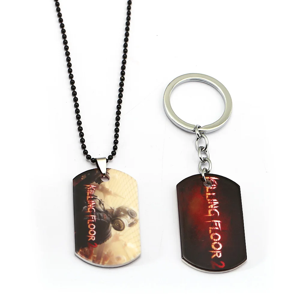 Killing Floor 2 брелок металлический Dog Tag ожерелье из бусин цепочка сплава Keyring Мужская