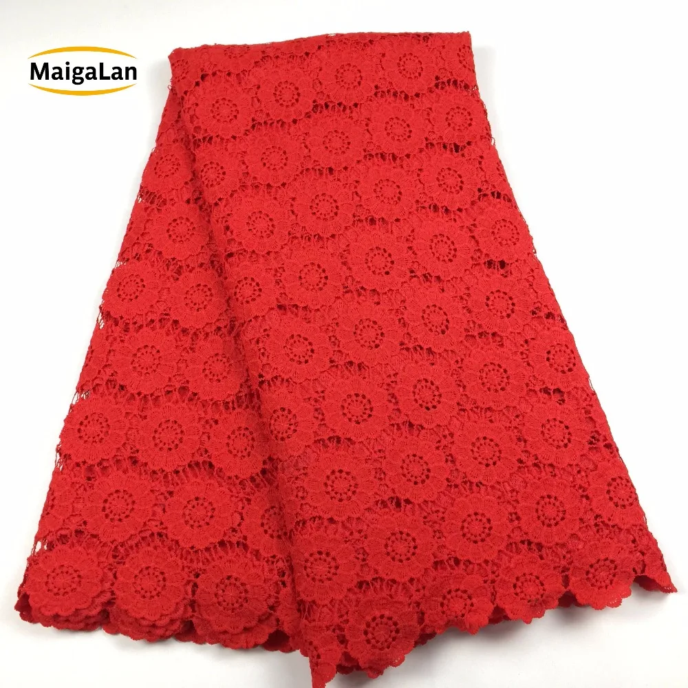 

MAIGALAN New Arrival high quality african cord lace fabric,chemical lace water soluble guipure lace fabric for wedding SMLS782-5