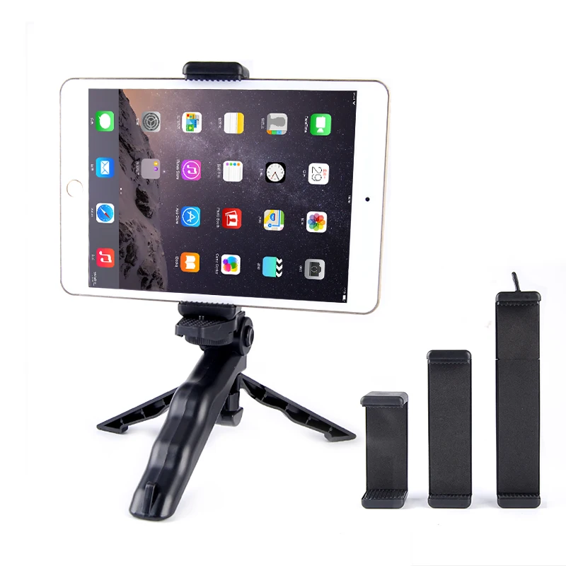 2in1 Universal Tripod Stand Bracket Holder Clip Mount For ipad Cell Phone