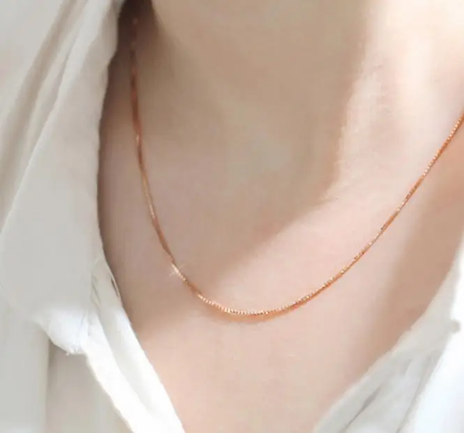 OTOKY новые эксклюзивные ювелирные изделия из розового золота ожерелье с цепочкой для мужчин и женщин Oct.16 - Окраска металла: Розовый
