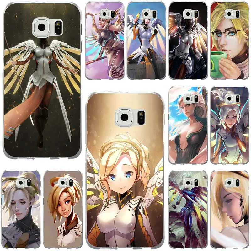 Soft Phone Cases for Samsung Galaxy Note 2 3 5 8 9 S2 S3 S5 Mini S6 S7 S8 S9 S10 Edge Plus Lite Beautiful Mercy Overwatchs Angel | Мобильные