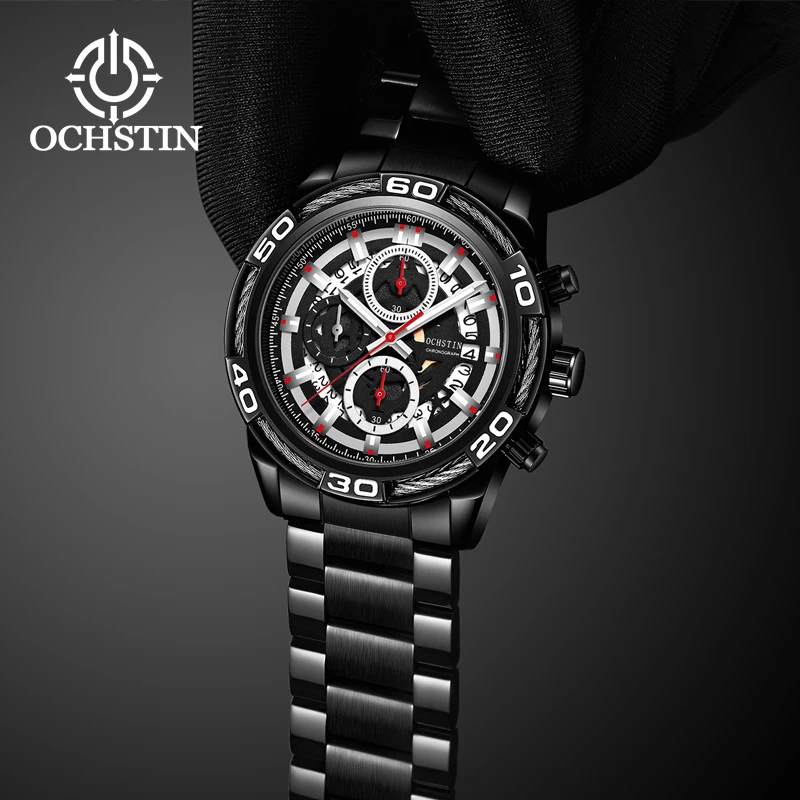 

OCHSTIN mens quartz wrist watch chronograph montre sports mode homme 2019 luxe black Relogio Masculino horloges saat erkekler