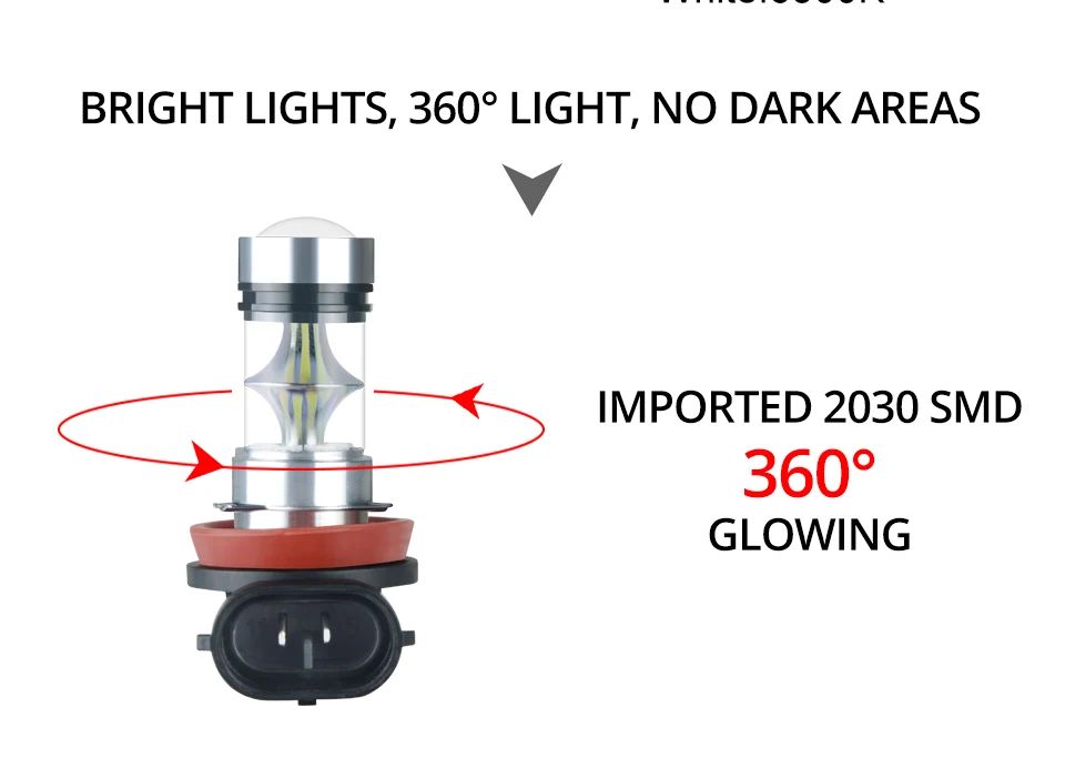 Aceersun Led H8 H11 H10 Fog light bulb 9006 HB3 9005 ATV H1 H3 1200LM 6500K 12V 24V  Car Driving Daytime Running Lamp motorcycle (4)