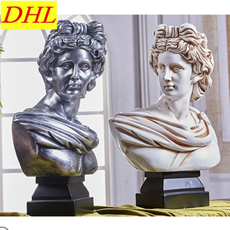 

Retro David Bust Figure Michelangelo Buonarroti Venus Statue Gypsum Resin Craftwork Desktop Home Decorations Collectible L2184