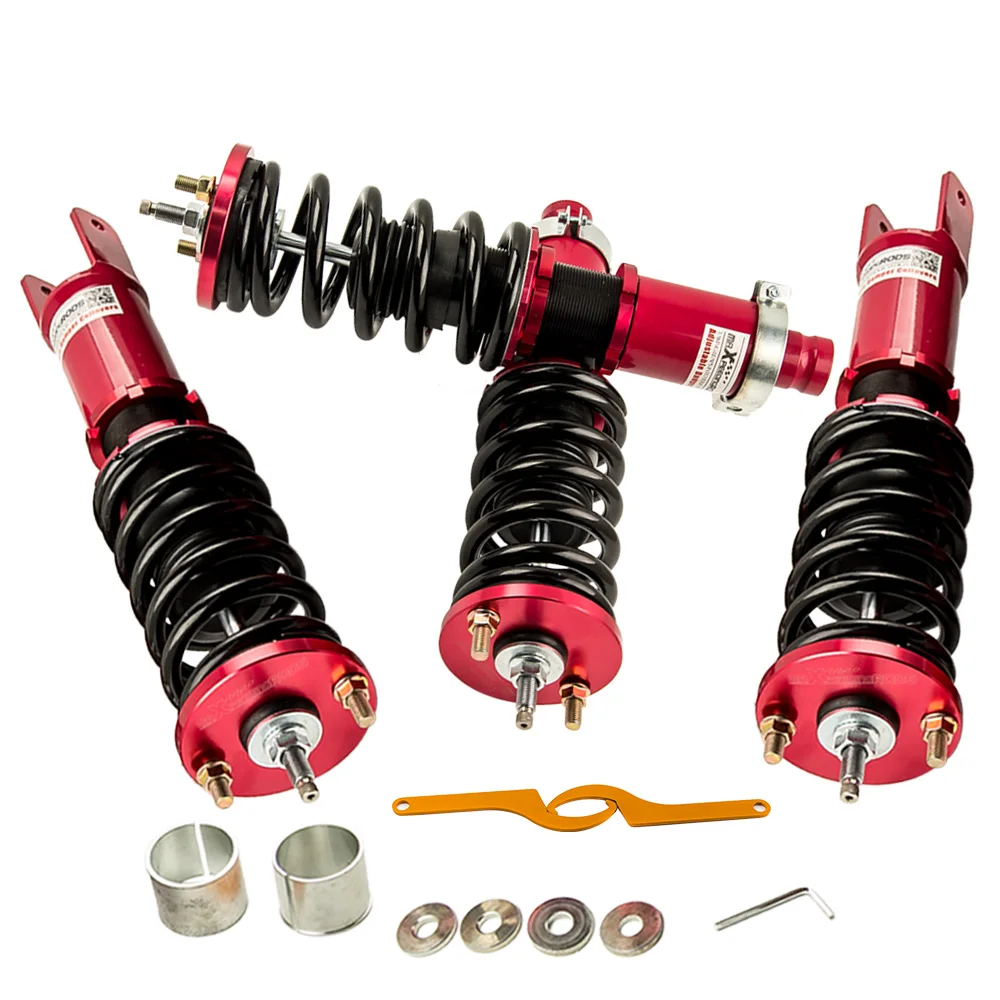 Dirección y suspensión Amortiguador para Honda Civic 5th Integra 3rd Civic Del Sol para Integra maXpeedingrods Coilover Regulable de 24 Niveles Roscada con Muelle Kit Completo de Resorte Helicoidal