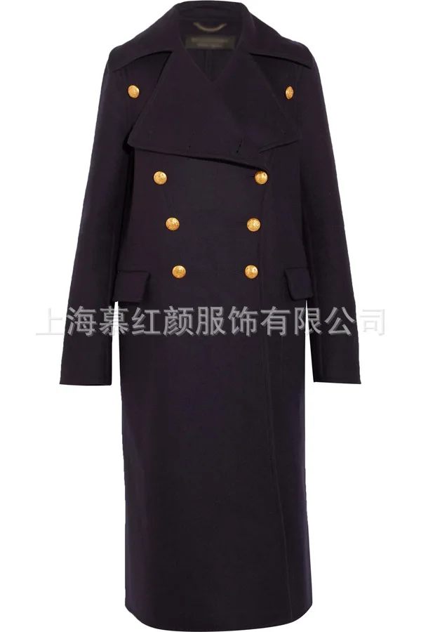 2018 New Full Turn-down Collar Double Breasted Slim Military Long overcoat Autumn Winter Fashion elegant warm women coat 1806 2018 New Full Turn-down Collar Double Breasted Slim Military Long overcoat Autumn Winter Fashion elegant warm women coat 1806
