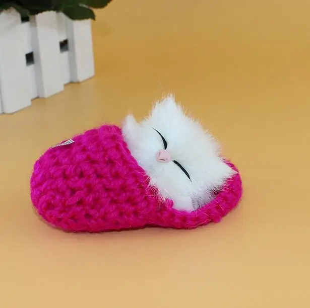 1 шт. мини милые Имитационные, издающие звук ботинок котята коты плюшевые игрушки спящие кошки игрушки Дети успокаивающие куклы подарок на день рождения кукла