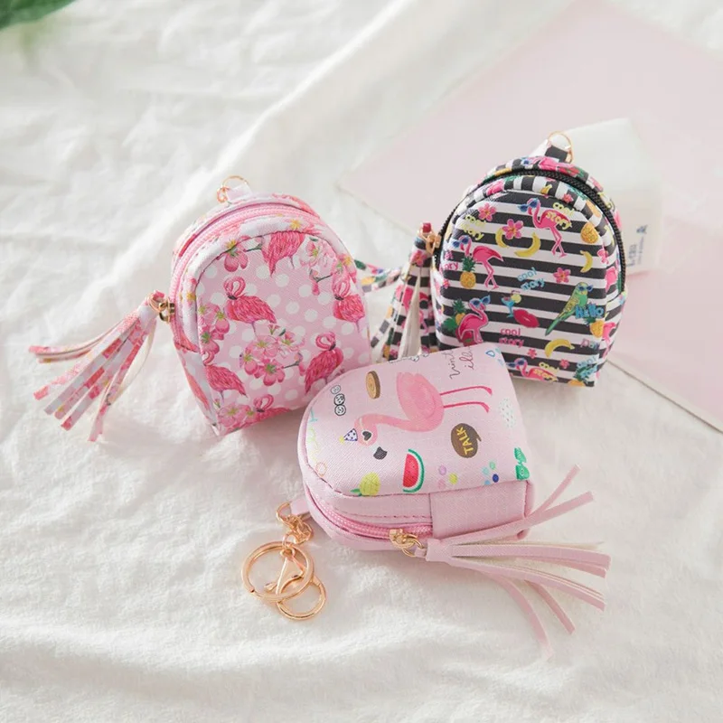 

Coin Purse Bag Fashion Tassel Pendant Fashion Shaped Keychain Mini Zipper PU Leather Handbag Small Wallet