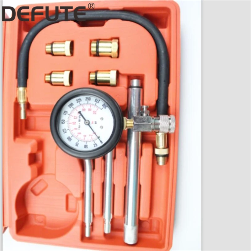 JIFETOR Fuel Injection Pump Pressure Tester Gauge Kit and Engine Compression Test Pressure Gauge Set