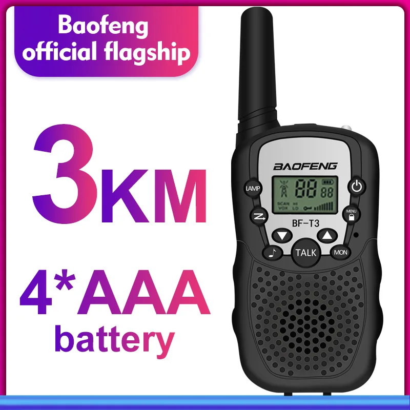 

2Pcs Baofeng BF-T3 UHF462-467MHz 8 Channel Portable Two-Way 10 Call Tones Radio Transceiver for Kid Radio Walkie Talkie