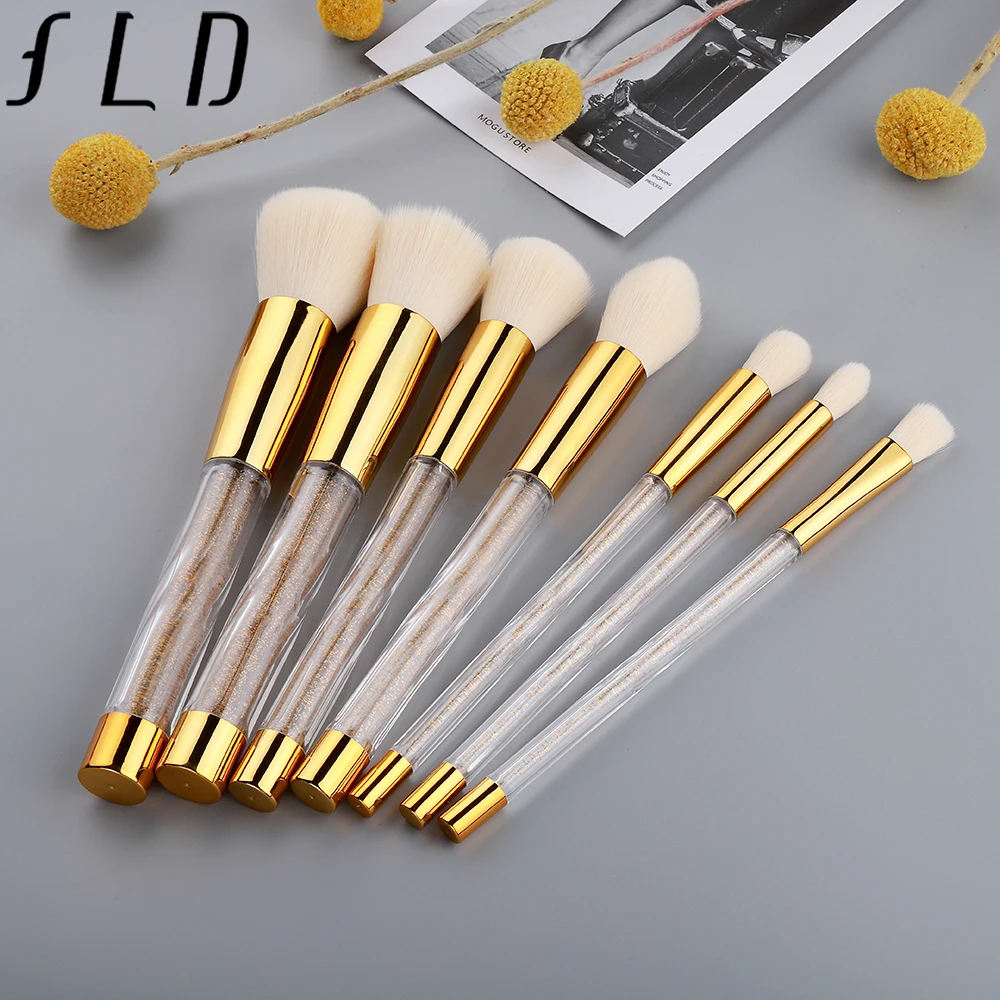 

FLD7pcs Professional Makeup Brushes Set Face Powder Foundation Eyebrow Eyelash Concealer Cosmetic Brochas De Maquillaje