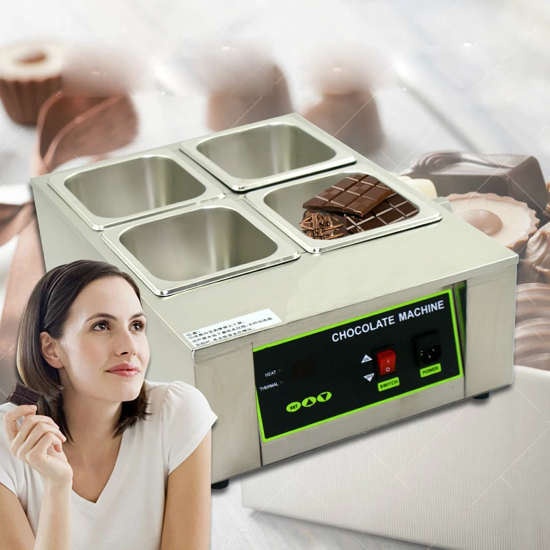 ITOP 4 Lattices With 4 Pans Digital Chocolate Melting Pot Electric Stainless Steel Chocolate Machine EU/UK/US Plug ITOP 4 Lattices With 4 Pans Digital Chocolate Melting Pot Electric Stainless Steel Chocolate Machine EU/UK/US Plug