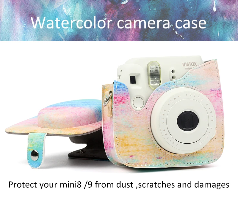 Fujifilm Instax Mini 9 8 8+ Камера аксессуар художник масла Краски из искусственной кожи Фотоаппарат моментальной печати сумка защитный чехол