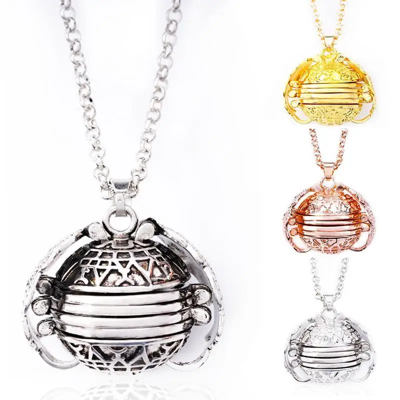 

New Magic 4 Photo Pendant Memory Floating Locket Necklace Angel Wings Flash Box Fashion Album Box Necklaces 4 Colors To Choose