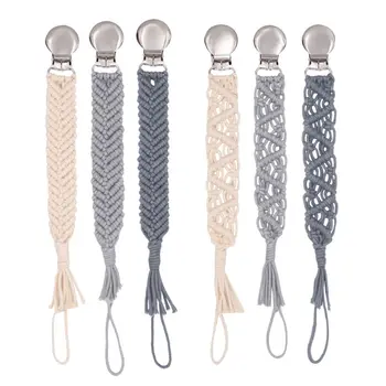 

Vintage Simple Crochet Pacifier Clip Baby Cotton Tassel Pacifier Chain for Newborn Teething Soother Chew Toy Dummy Clips
