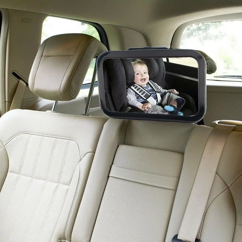 Adjustable Belt Back Seat Car Inner Mirror Square Facing Rear View Headrest Mount Mirror Safety Baby