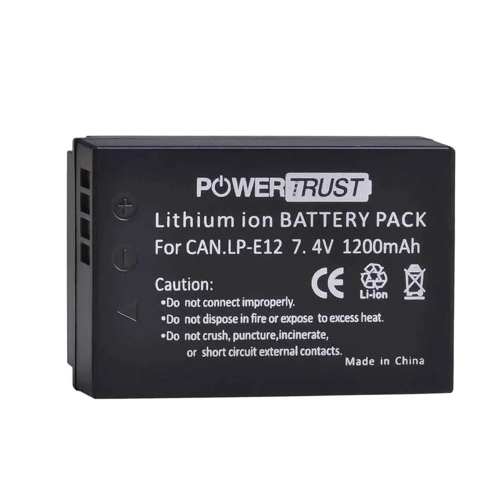 PowerTrust 2 шт. LP-E12 LPE12 LP E12 батарея+ ЖК USB двойной зарядное устройство для Canon EOS M50, EOS M100, 100D Kiss X7 Rebel SL1 - Цвет: 1X Battery