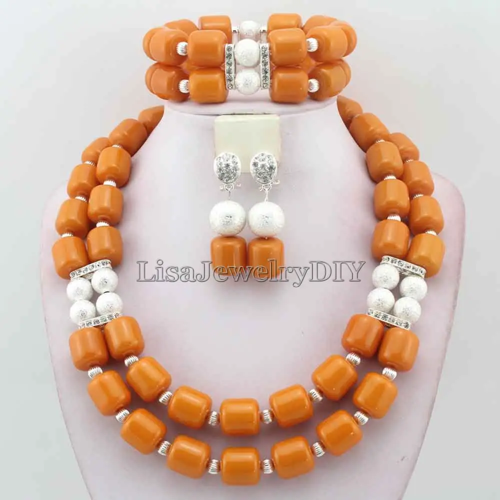 

Splendid African Beads Jewelry Sets Nigerian Wedding African Coral Beads Jewelry Set HD6666