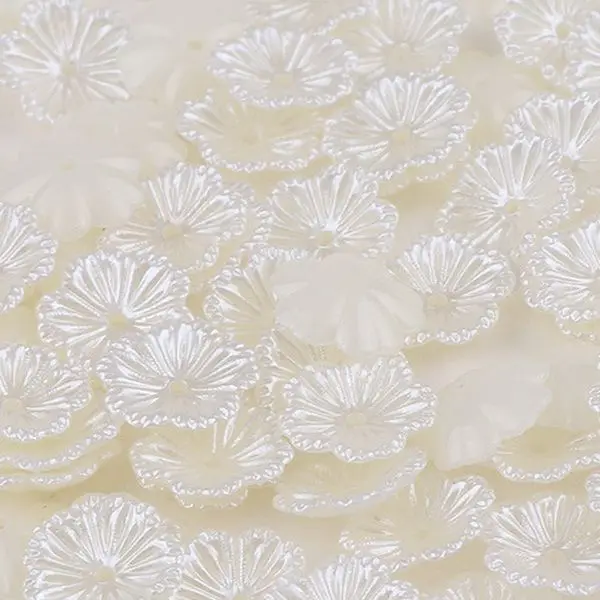 200 шт ABS в форме цветка имитация жемчуга 13 мм для творчества из пластика скрапбукинга бусины украшения Diy - Цвет: off white
