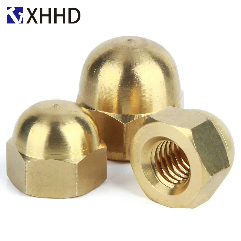 

M3 M4 M5 M6 Brass Hex Metric Thread Cap Nuts Copper Decorative Dome Head Cover Semicircle Acorn Nut