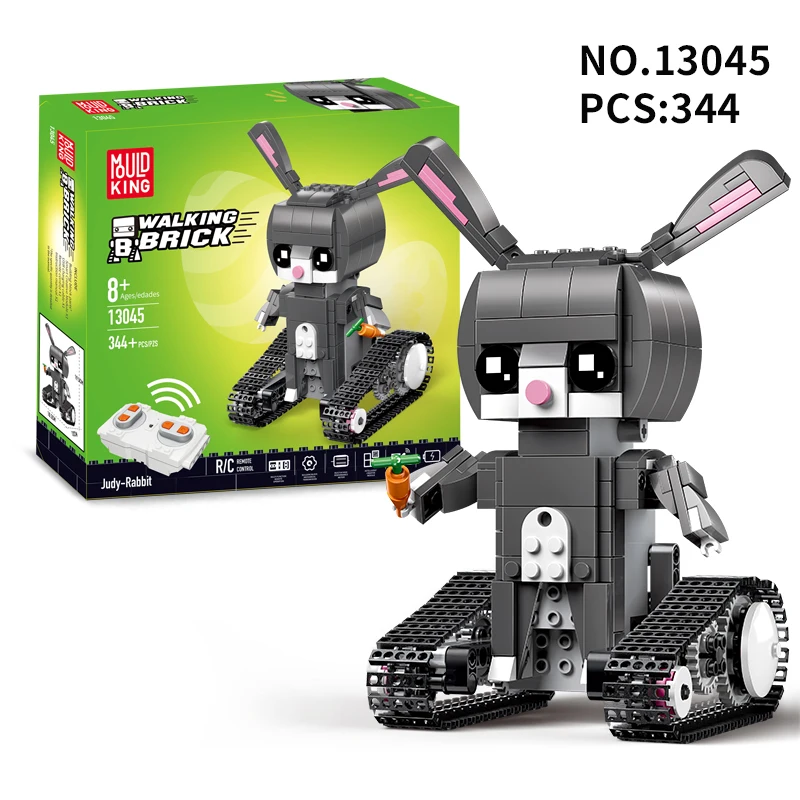 

Mouldking Technics 13045 Rc Building Blocks Brickheadz Kit Diy Walking Bricks Rc Robot Plastic Toys Model for Children