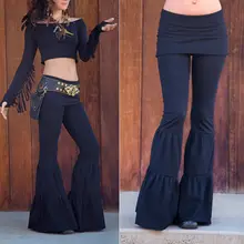 Women Pantalon Femme Pants Women Fashion Trousers Solid Elasticity Leggings Bell-bottoms Pants High Waisted Cargo Pants high waisted knitted bell bottom pants