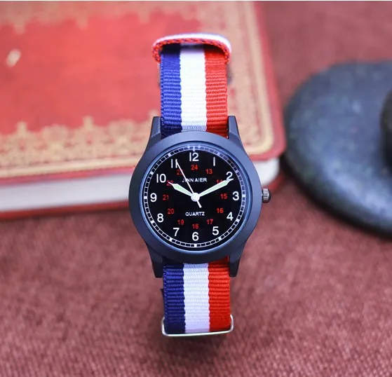 JNNAIER boy fashion спортивные нейлоновые часы акция Детские светящиеся кварцевые с