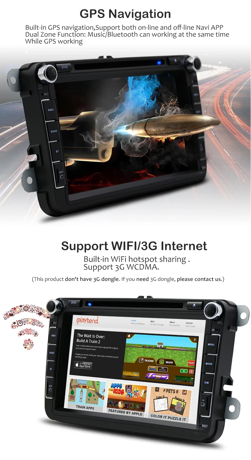 Excellent Android 8.0 2 DIN Car DVD player For VW Vollkswagen Passat POLO GOLF Tiguan CC Skoda Fabia Rapid Yet Seat Leon GPS Radio screen 1