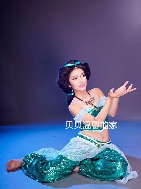 2016 Cosplay Aladdin Jasmine Dress for Party cosplay Costumes set For Women(No Accessory)