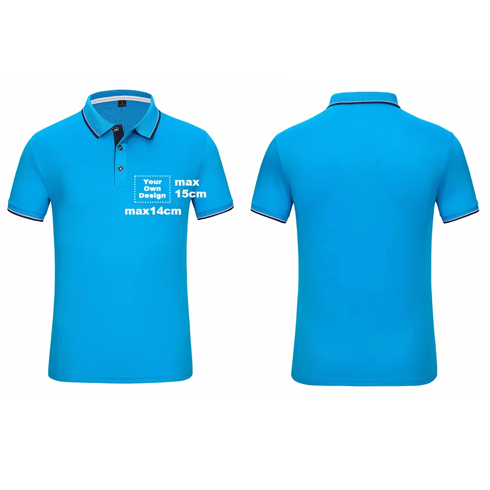 Ваш собственный дизайн Быстросохнущий бренд логотип/изображение на заказ мужские и женские рубашки-поло плюс размер рубашка поло мужская одежда 120 SA-8 - Цвет: HM-120-Sky Blue-1