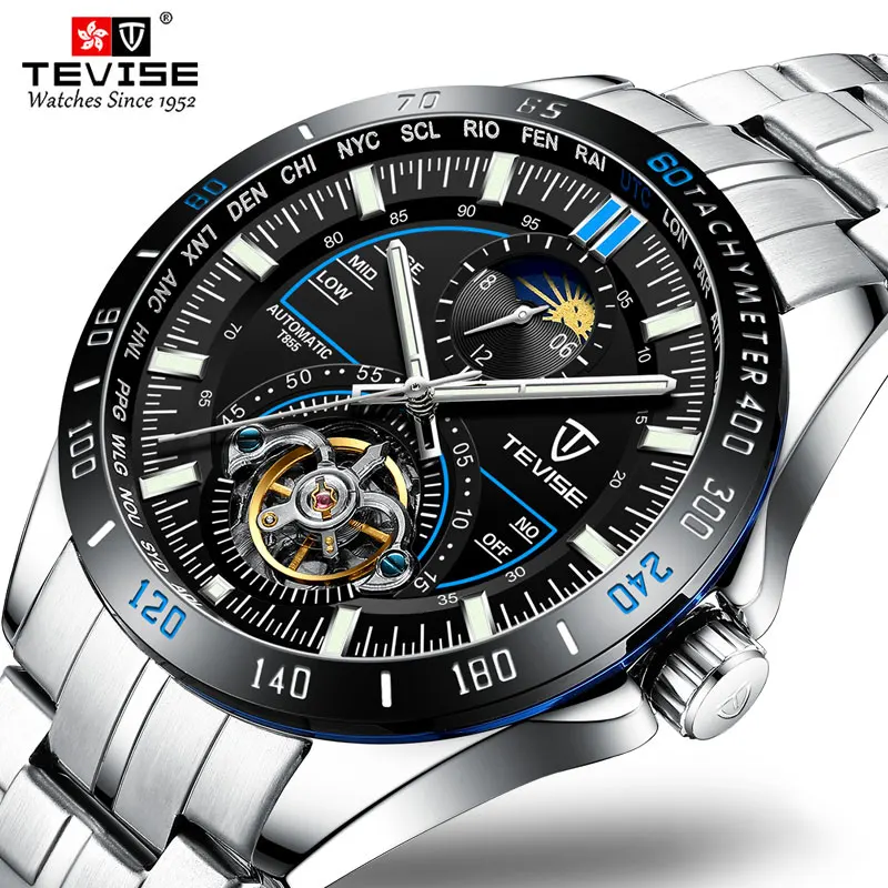 TEVISE механические часы модные роскошные мужские автоматические часы мужские деловые водонепроницаемые наручные часы Relogio Masculino