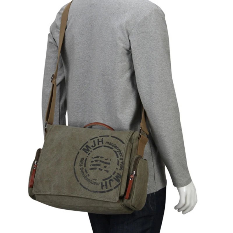 MANJIANGHONG bolso de mensajero Vintage para hombre, bolso de hombro de lona, bolso cruzado de negocios para hombre, bolso de viaje para hombre MANJIANGHONG bolso de mensajero Vintage para hombre, bolso de hombro de lona, bolso cruzado de negocios para hombre, bolso de viaje para hombre