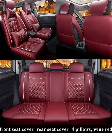 5 машинные места сиденья для Geely Emgrand EC7 X7 FE1 ZOTYE T300 T500 T600 T700 T800 Z200 Z200HB Z300 Z360 Z500 Z560 Z700 SR7 SR9 - Название цвета: wine red luxury