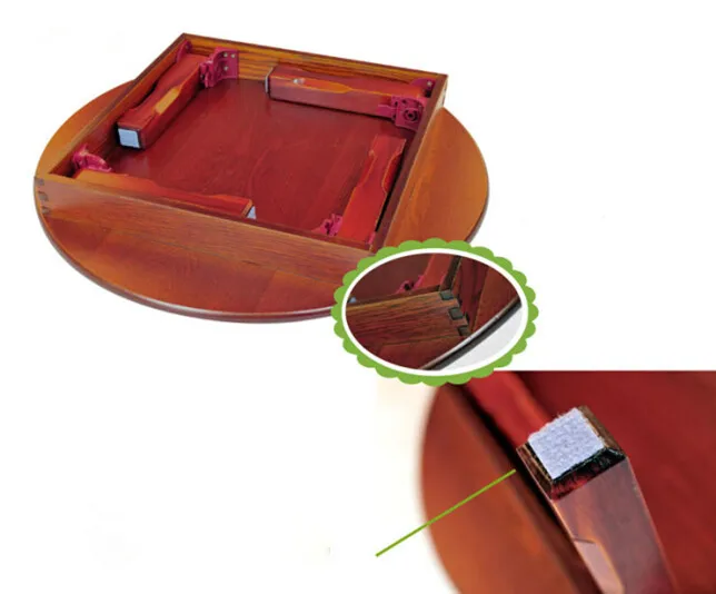 Asian Style Antique Round Table Folding Legs 90cm Living Room Furniture Korean Floor Dinning Table Wood Low Tea Coffee Table