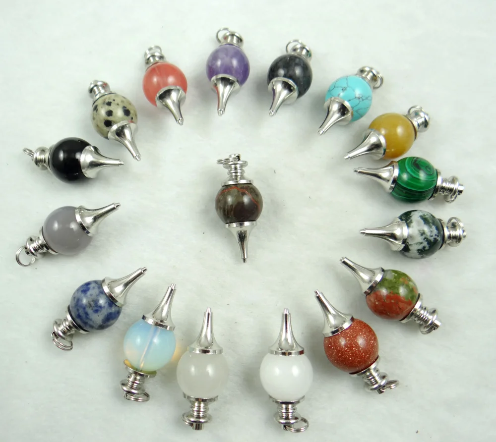 

3pcs Handmade Healing Crystal Natural Onyx Pendulum Necklace Dowsing Amulet Gem Stone Pendant Necklaces