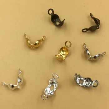 

SEA MEW 4mm 4 Colors Metal Brass Covered Button Bead Buckles Bead Chain For Jewelry Making DIY Accessories Supplies 1000PCS