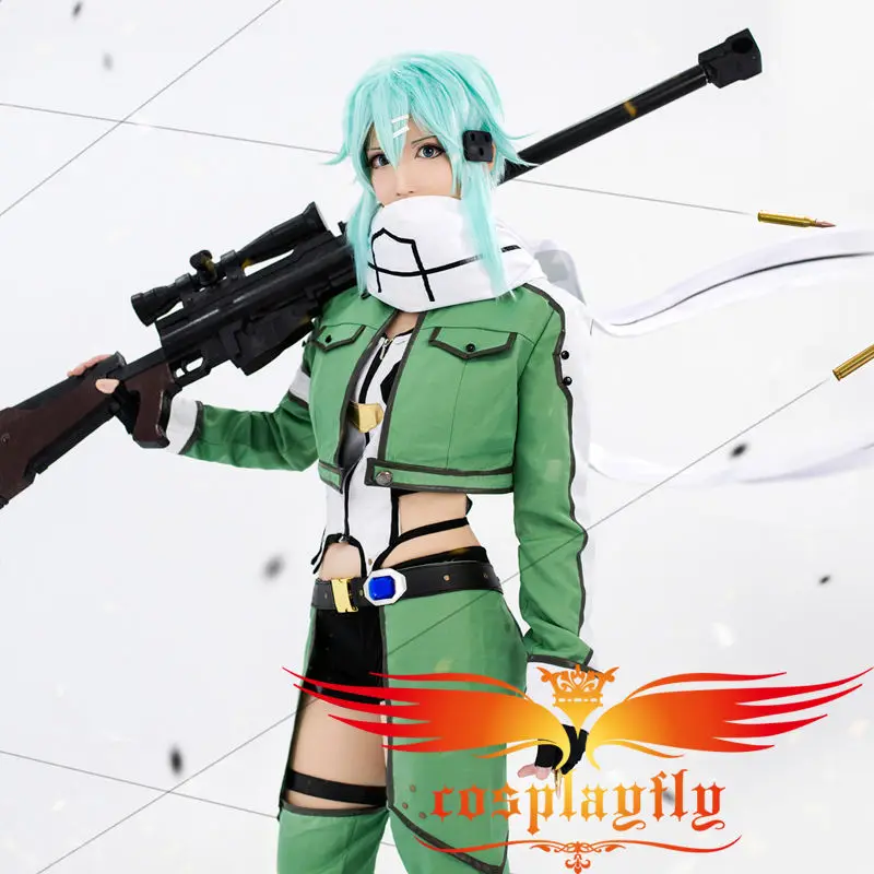 

New Sword Art Online Phantom Bullet Asada Shino Cosplay Costume Any Size