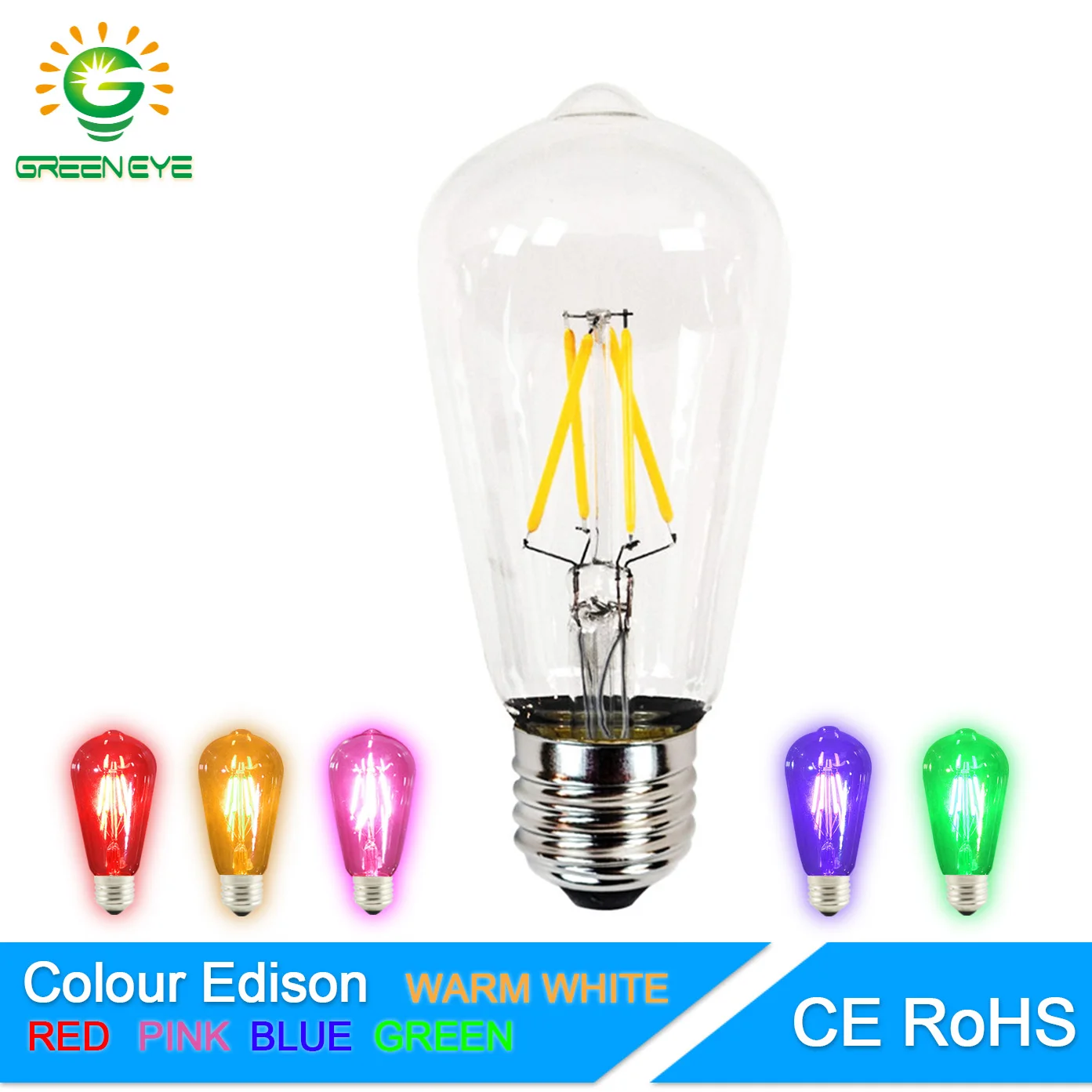 Buy GreenEye Color Led Edison Bulb Red Blue Pink Green