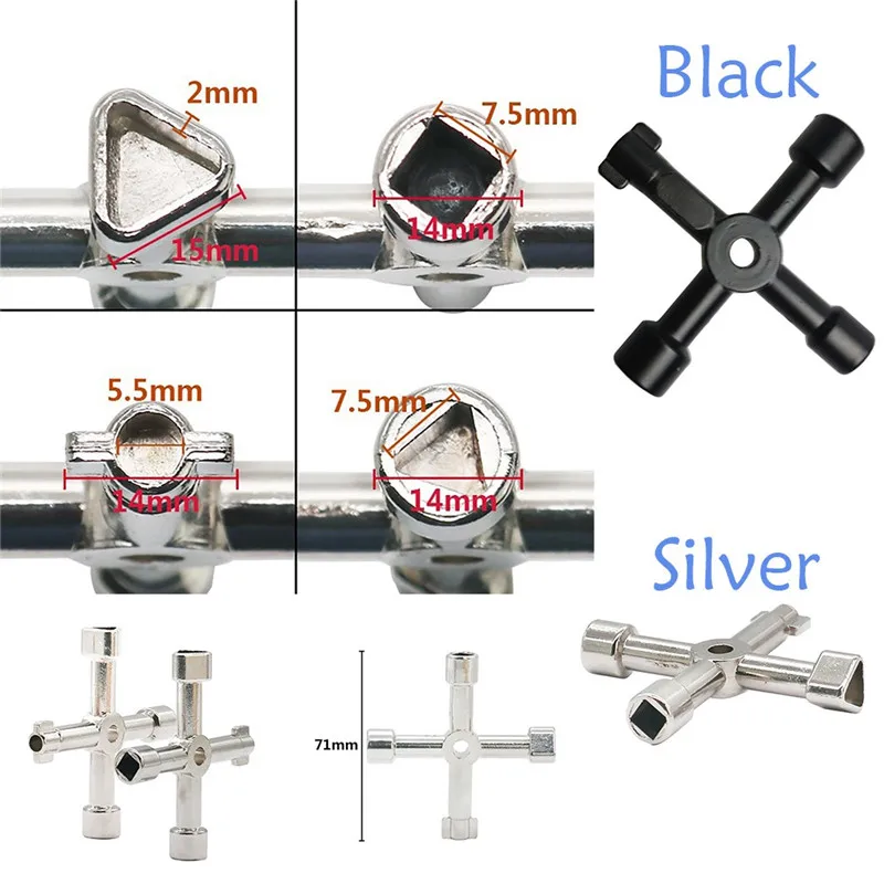 

Multifunction Tools Cross Key Wrench Square Triangle Train Electrical Elevator Cabinet Box Convenient And Practical #2d17
