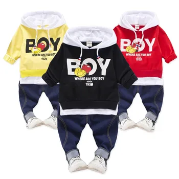 

2019 Kid Clothes Sets Baby Boy Cotton Sports Hooded Mickey T Shirt Sweatshirt + Pants Children Boys Kids Casual Suits
