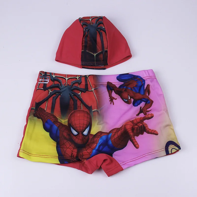 

2019 Boy High Quality Cartoon Pattern High Elasticity Swimming Trunks Flat-Angle Swimming Trunks And Swimming Caps ChildrenAA354