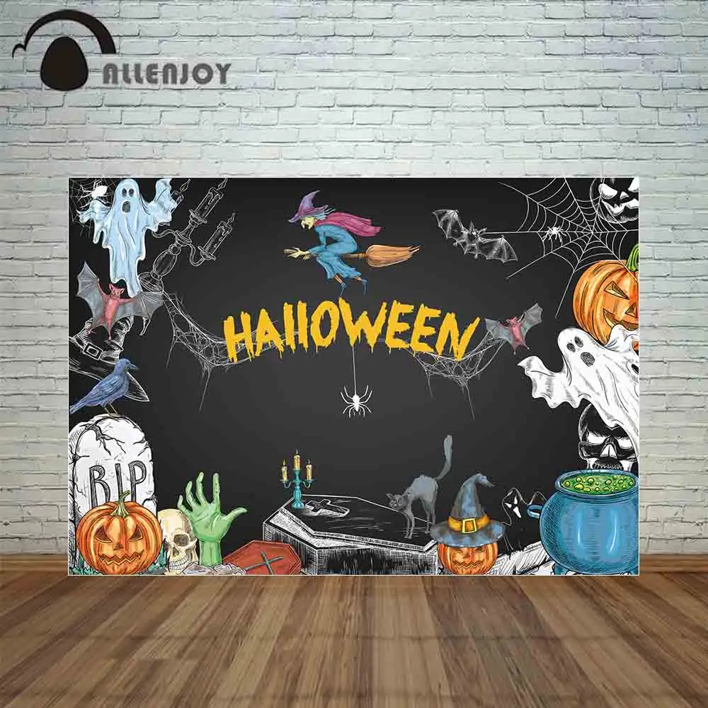 

Allenjoy background photography halloween horror decoration cartoon children celebration ghost backdrop wall-paper photocall