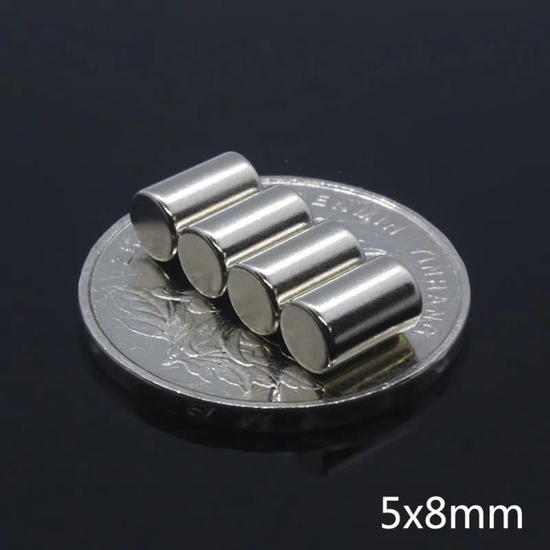 20 штук 5x8 мм Маленькие Круглые сильные брусок профессиональные неодимовые магниты N35 суперсильные магниты, круглые Редкие Manget диаметром 5 мм x 8 мм постоянный магнит цилиндра