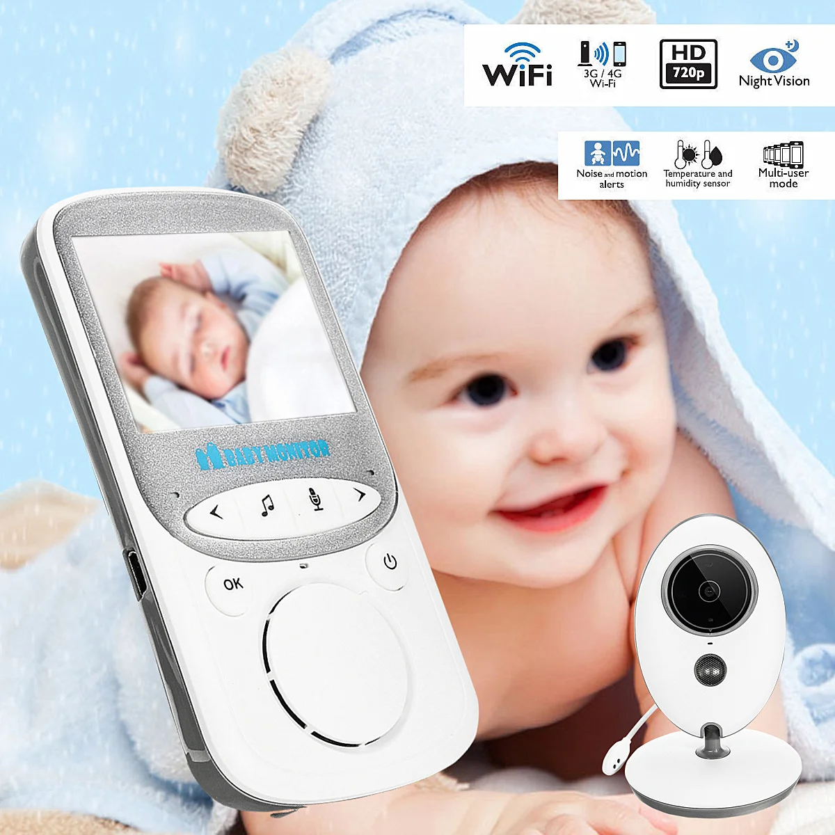 

2.4 Inch 2.4G Digital LCD Wireless Baby Monitor Night Vision Audio Video Security Camera 2 Way Babysitter Talk Radio Monitoring