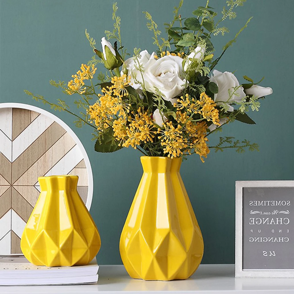 

Europe Brief Matt Diamond Porcelain Vase Modern Fashion Originality Ceramic Flower Vase Room Study Hallway Home Wedding Decorate