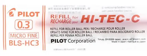 POILT BLS-HC3 Gel Pen Cartridge 0.3 MM for HI-TEC-C BLLH-20C3 Pen Refill Japan 4
