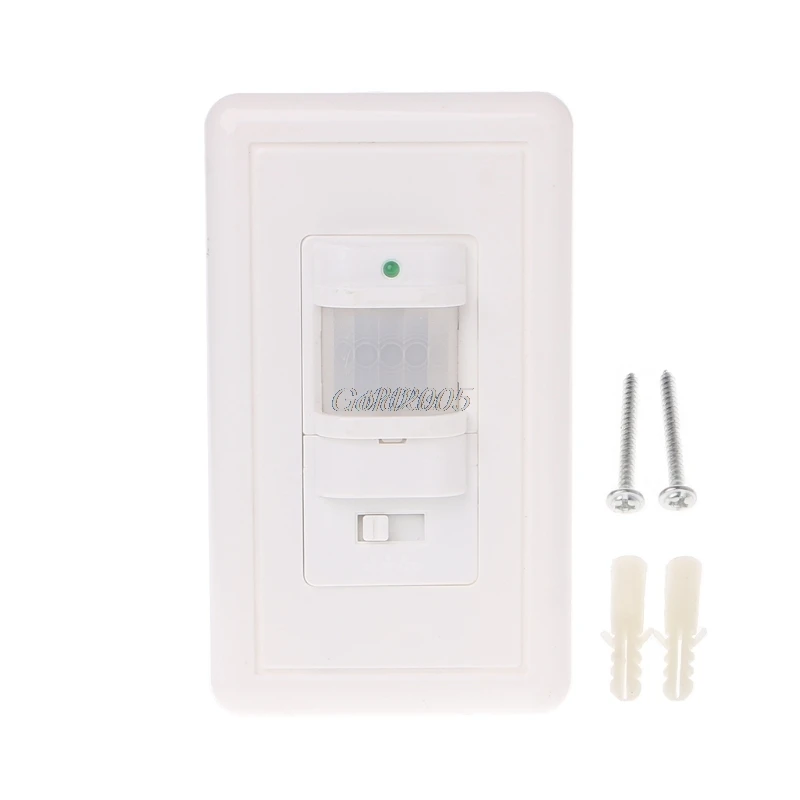 

110V~130V AC ON OFF Auto Wall Mount Motion Sensor Switch Automatic PIR Infrared Sensor Light Switch with light control G25