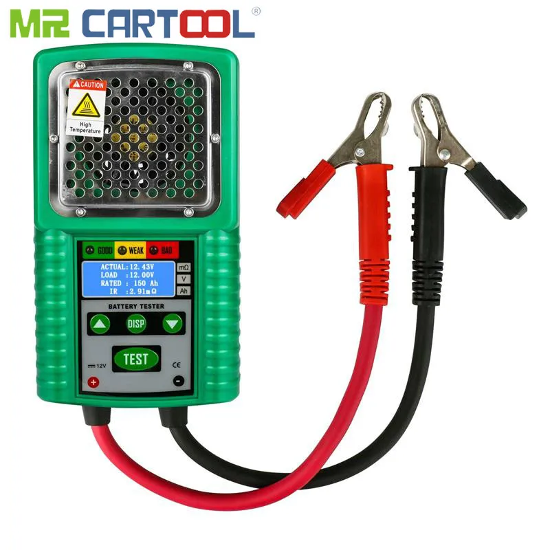 

Mr Cartool Car Battery Tester 6V 12V DC Automotive 4 Digits Display for Li Ion Lead-acid NI-MH Li-Ion limno2 Battery Test Tool
